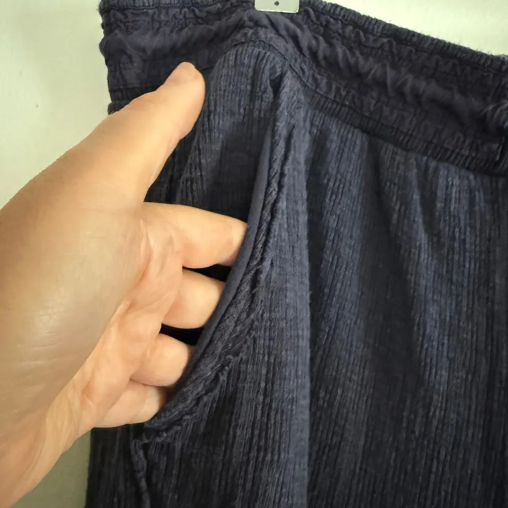 DAILY PRACTICE Anthropologie | Dark Purple Textured Wide Leg Ankle Pants | XL - Image 5