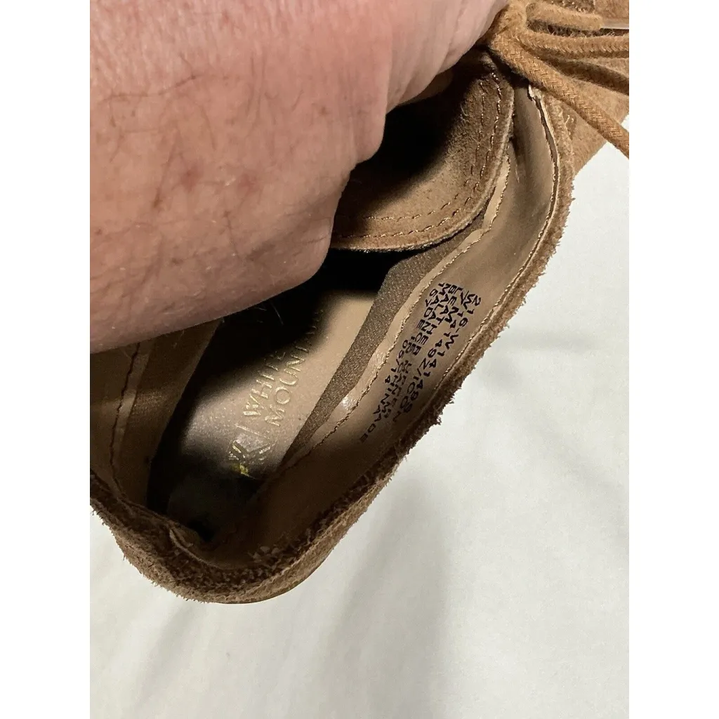 Womans White Mountain Icon Brown Suede 7m Laceup Wedge Shoe Bootie - Image 7