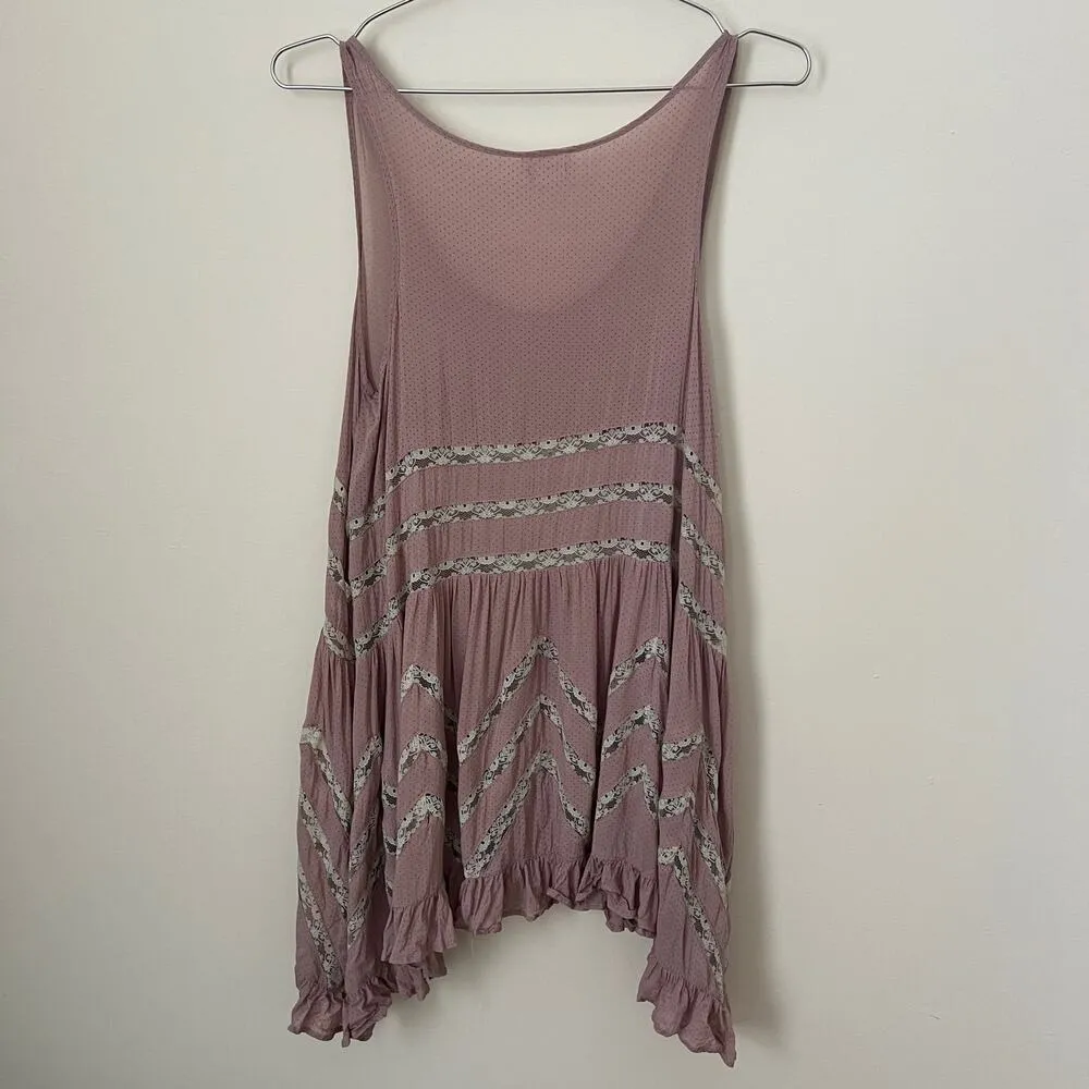 Free People Intimately Trapeze Mini Dress in Misty Combo Pink Size XS - Image 4