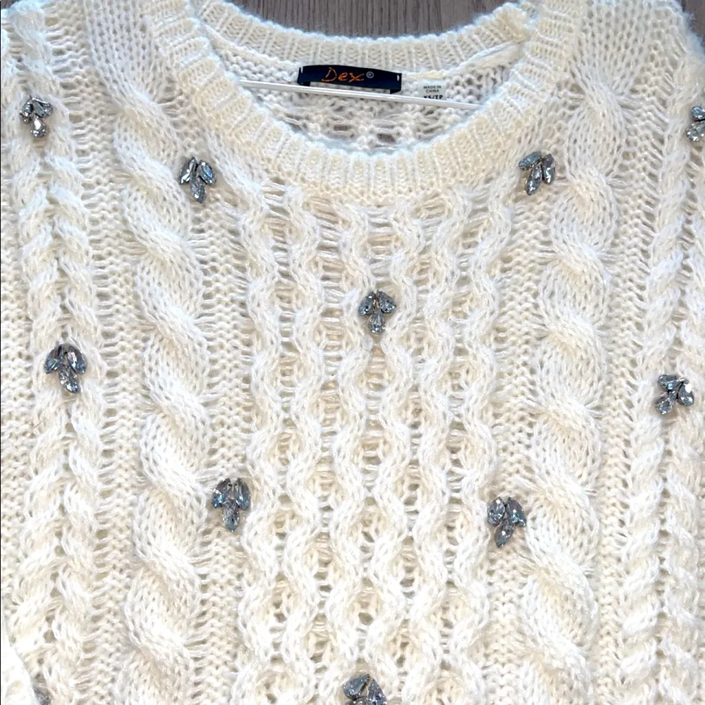 KNITTED SWEATER WITH RHINESTONES XS - Image 3