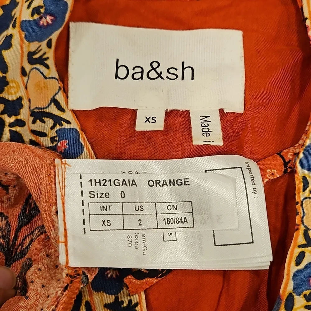 💕BA&SH💕 Gaia Tunic Dress ~ Orange Floral Print XS - Image 15