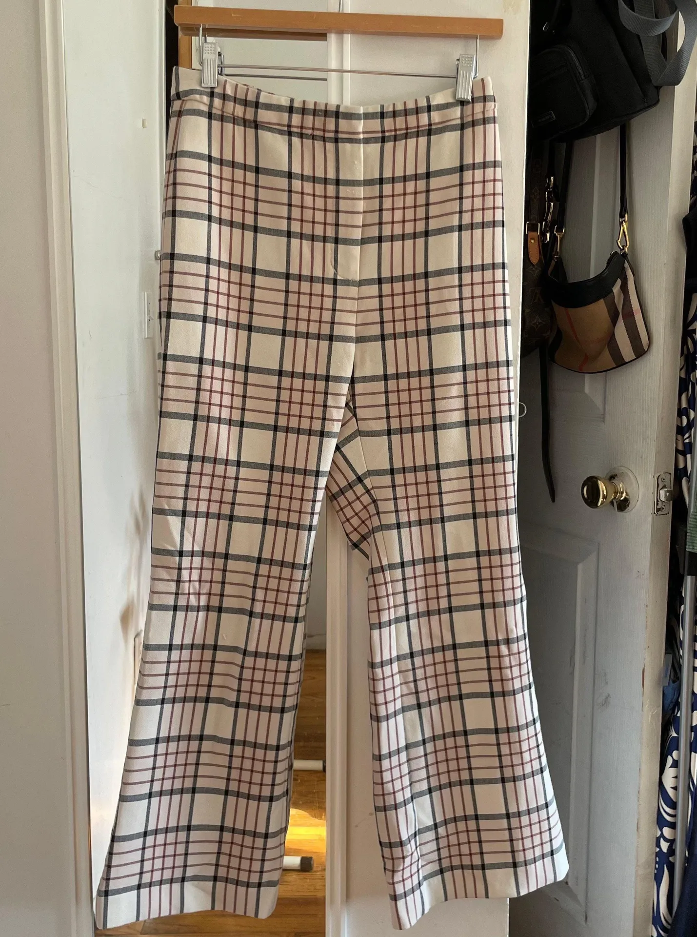 Wilfred Cream Espace/Rustique Lily Genie Check Flared Trouser Pants - Image 4