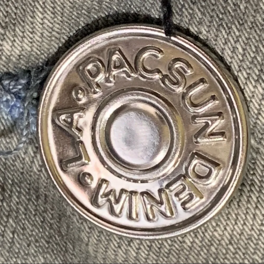 Pacsun Women's Denim Skinny Jeans Gray Stretch Mid-Rise Raw Hem EUC - Image 4