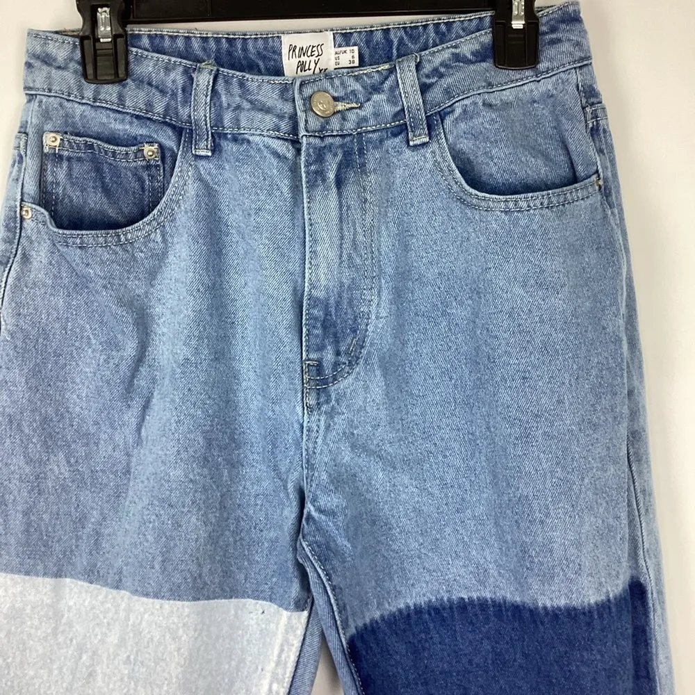 Princess Polly Colorblock Jeans Size 6 - Image 3