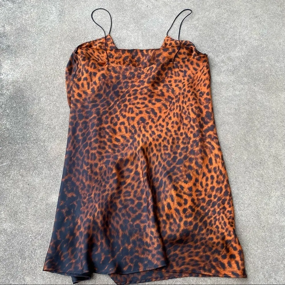 Zara Animal Print Satin Slip Top Dress New - Image 4