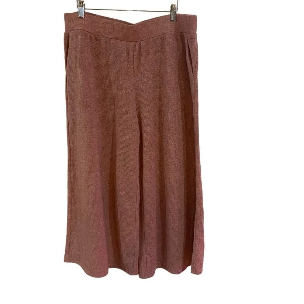 Gibson Look NWT large side leg cropped comfy pants reddish orange - Image 5