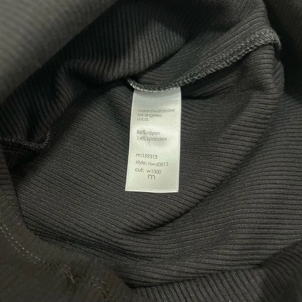 V-Cut Mini Skirt Ribbed Black Size Medium Bodycon - Image 6