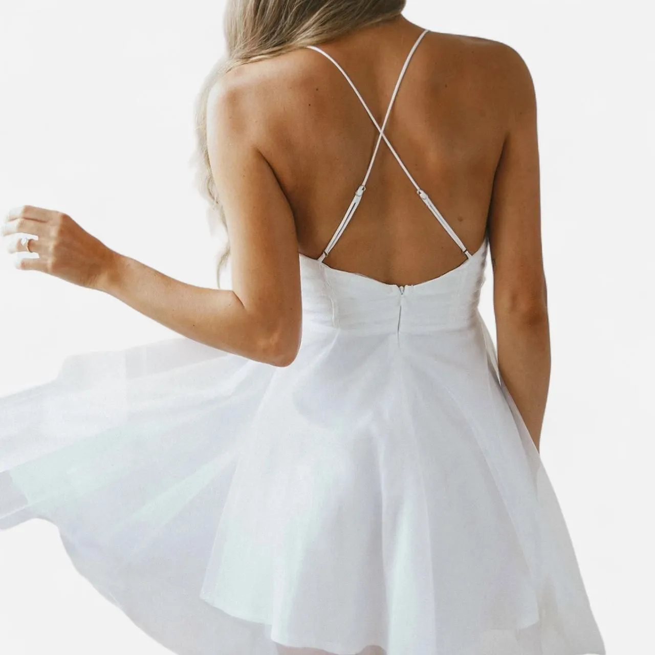 Selfie Leslie Smitten Sweetheart Mini – Bridalcore Party XS NWT - Image 4