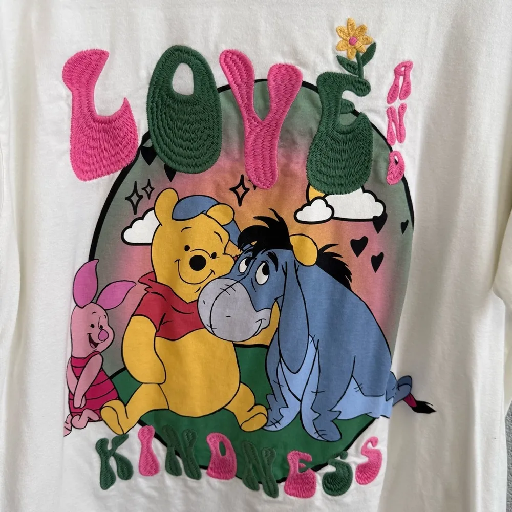 Disney Winnie The Pooh Love and Kindness Graphic & Embroidered Tee Size XL 16-18 - Image 2