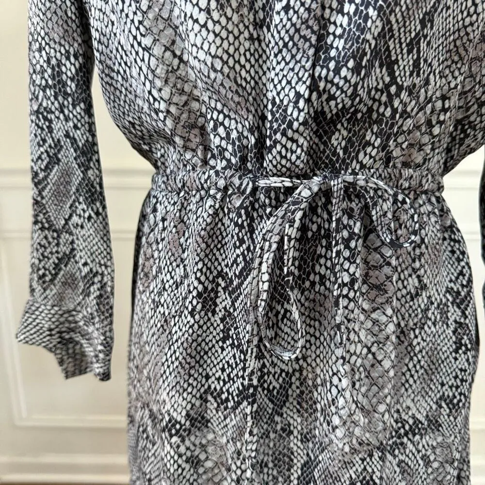 Aritzia Babaton Bennett Snake Print Silk Shirt Dress XS - Image 4