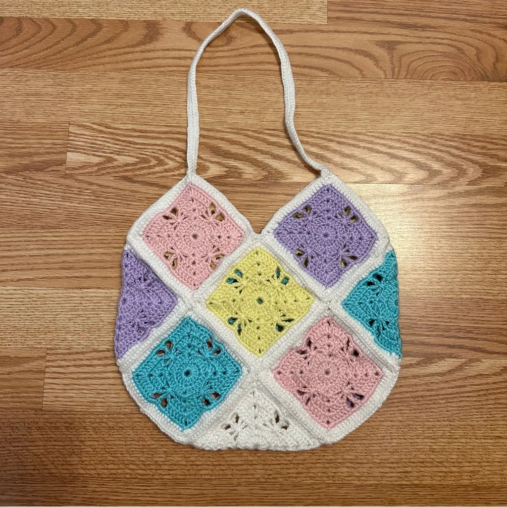 Handmade Pastel Crochet Knit Ba White - Image 2
