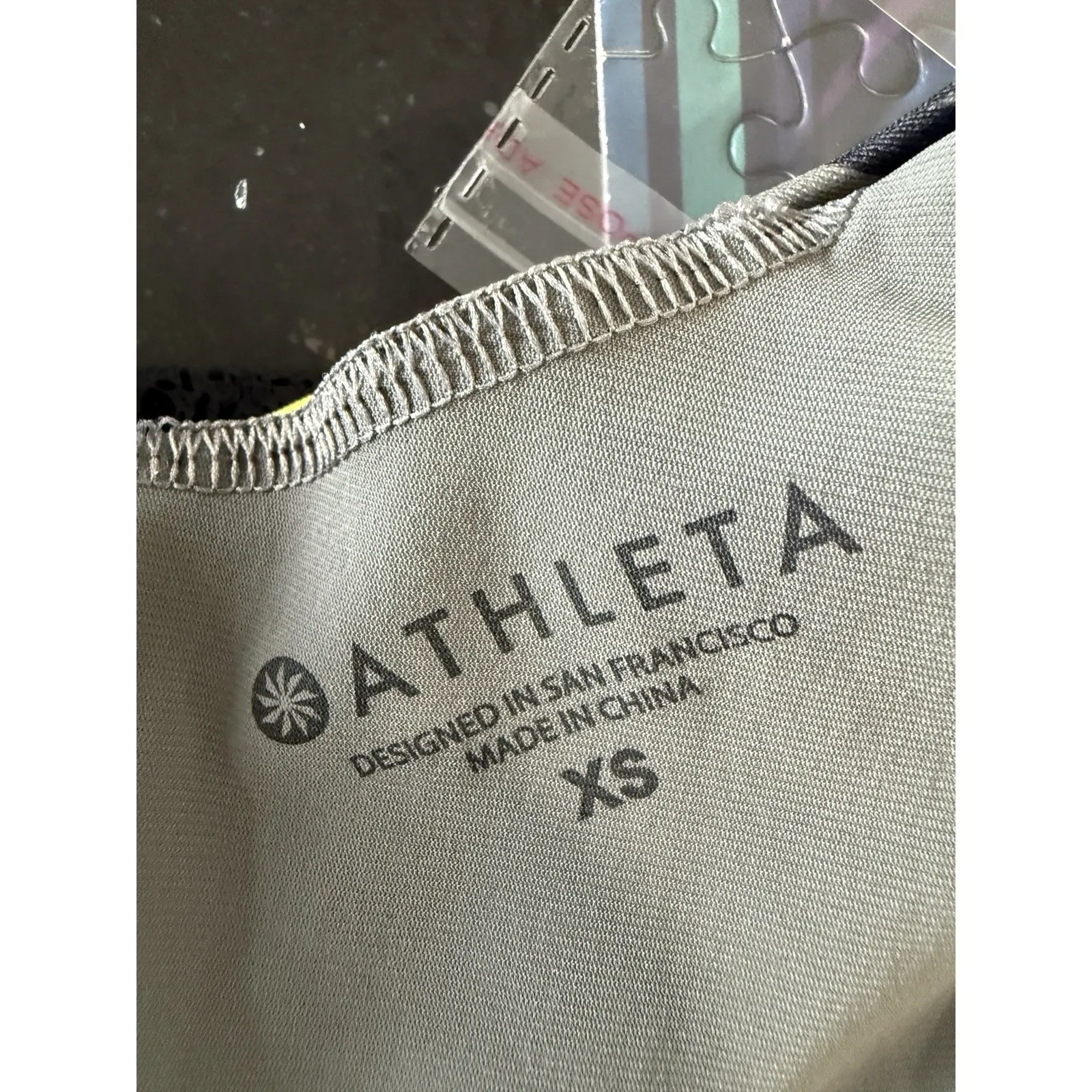 Athleta Swimsuit XSmall One Piece Blue Tropical High Thigh Modern - Image 4