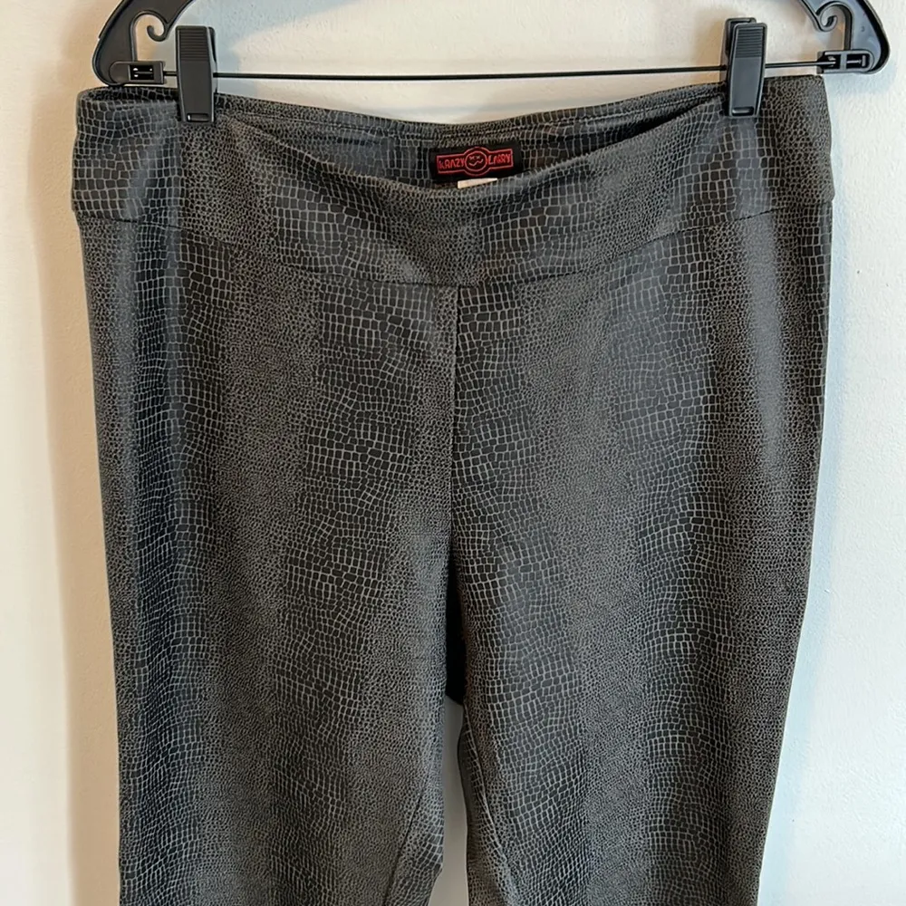Krazy Larry Reptile Print Brown Pull On Pants Size 12 - Image 3