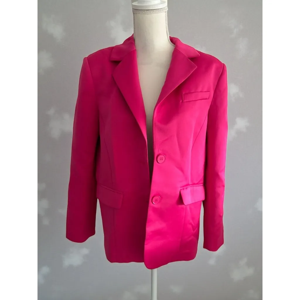 NA-KD Pink Oversized Button Jacket Blazer Size EU 34 / US 4 - Image 3