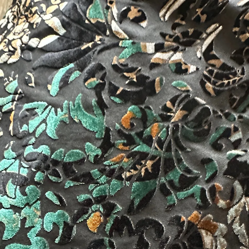 Free People Elegant Black and Green Long Sleeve Dress - Image 5