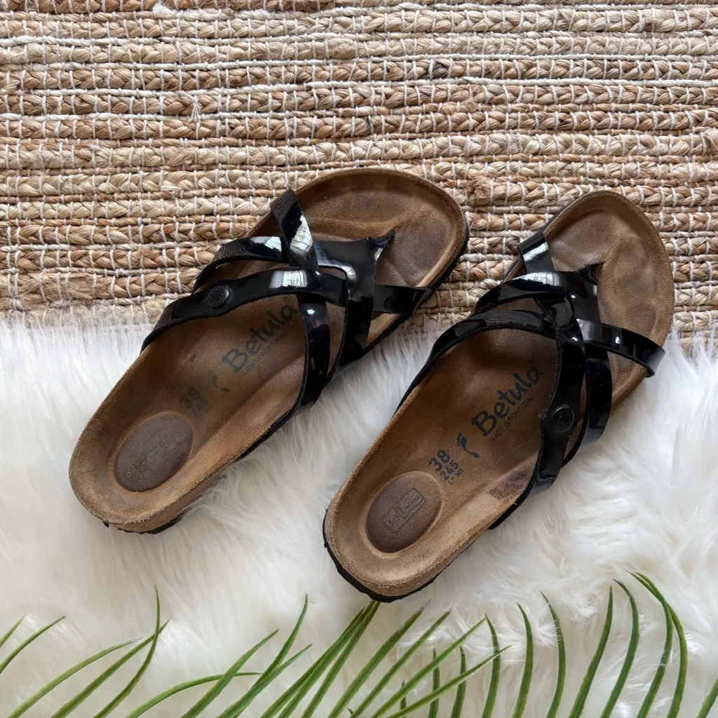 Birkenstock Betula Vinja Sandals Black Patent Leather L7 - Image 2