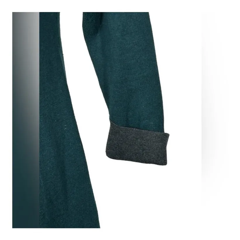 Adrienne Vittadini Two-Tone Green Sweater Dress Small Long Sleeve Knee Length - Image 6