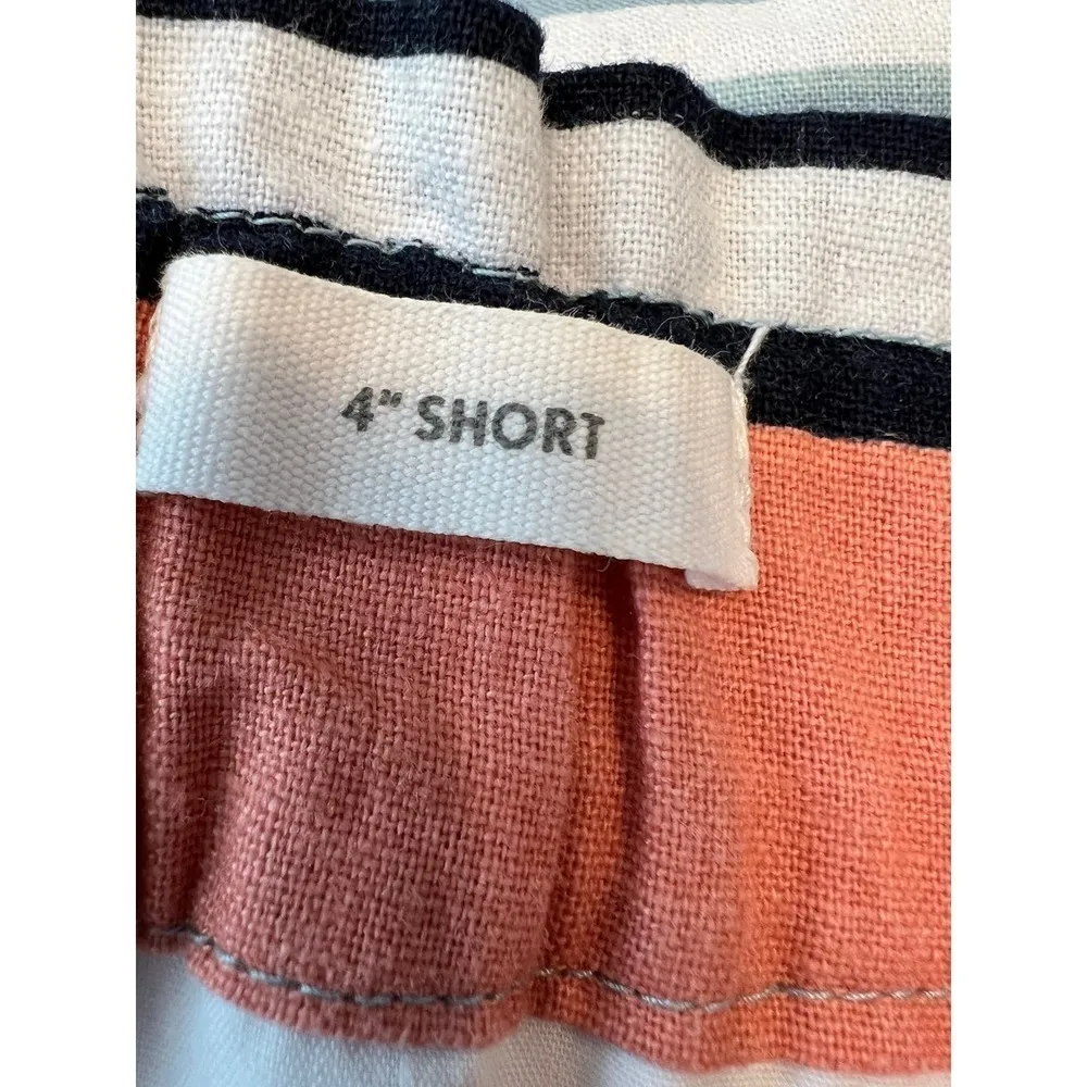 LOFT Outlet Linen Blend Striped Shorts, NWOT Size 4 Orange - Image 8
