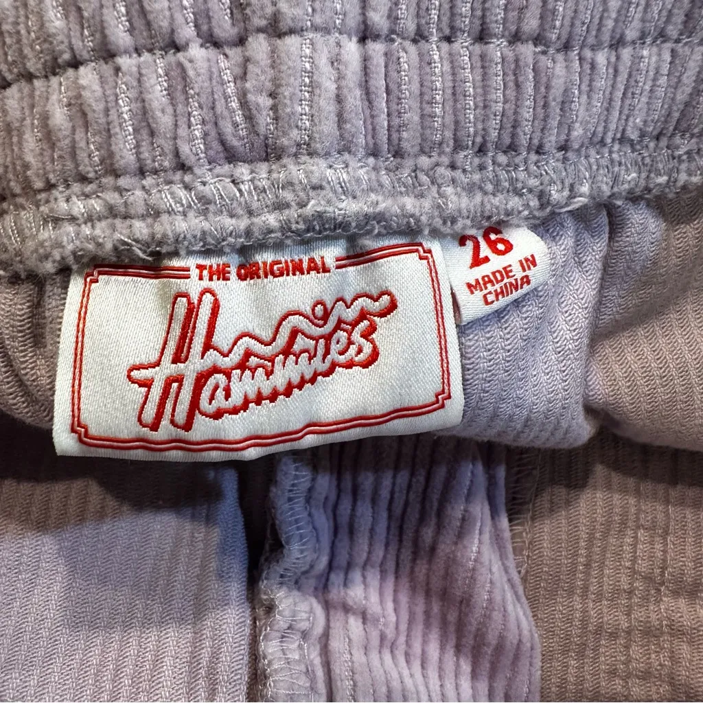 Hammies Women's High Waisted Elastic Waist Lavender Corduroy Shorts Size 26 Purple - Image 10