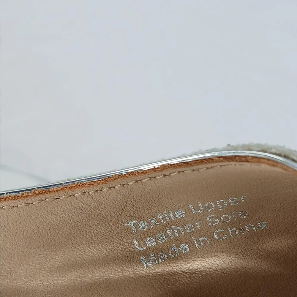 Badgley Mischka Glitter Stiletto Heel Pump Women 6.5 Silver D'Orsay Pointed Toe - Image 6