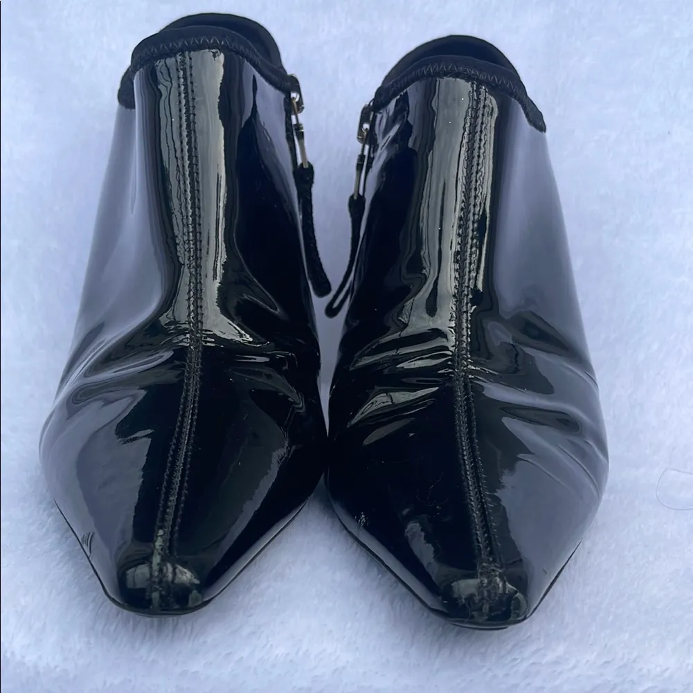 Prada Glossy Black Ankle Booties - Image 4