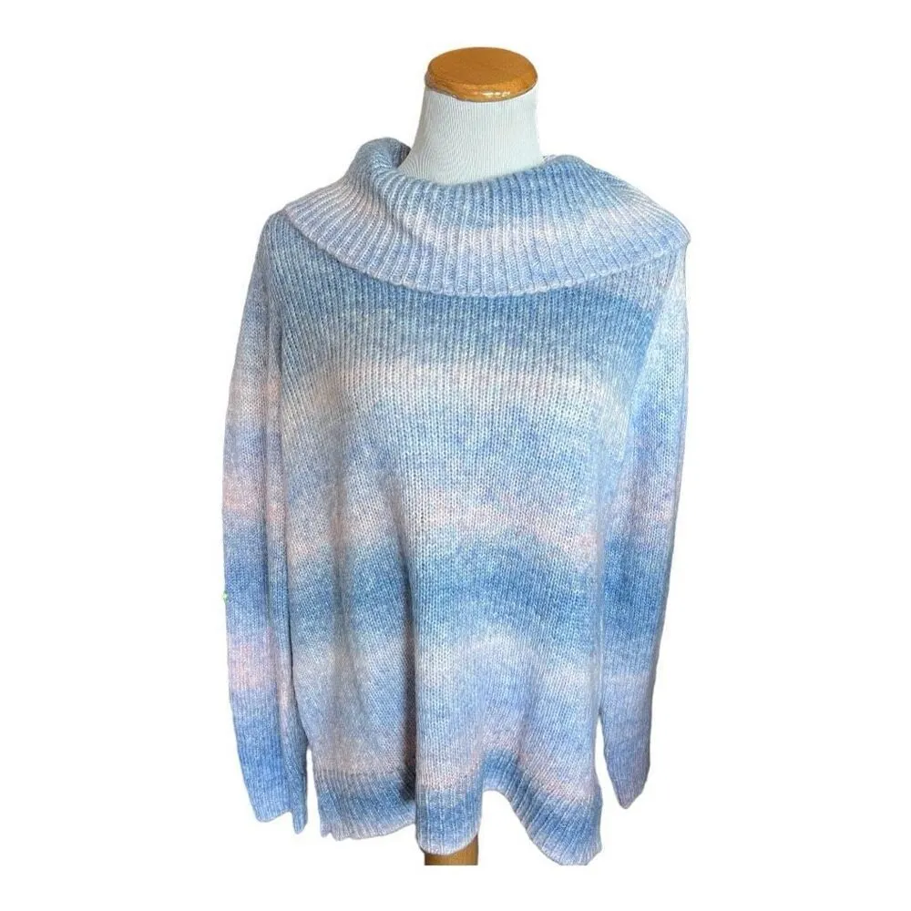 NWT Womens Lane Bryant Classic Cowlneck Ombre Spacedye Sweater - Sz 14/16 - Image 3