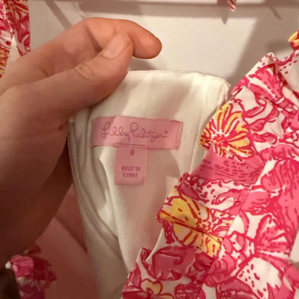 Lilly Pulitzer Lanvin Chum Bucket Pink Halter Style Mini Dress - Size 8 - Image 4