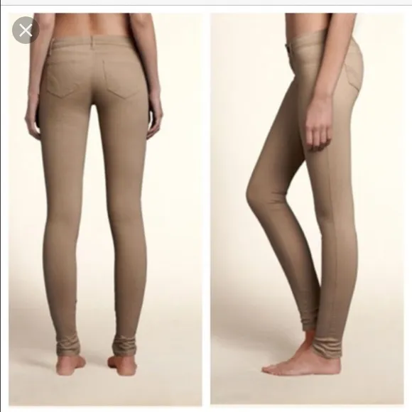 Never worn tan hollister jeans cropped jeggings - Image 2