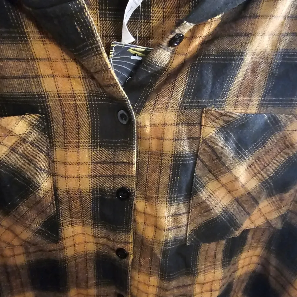 Blooming Jelly Orange and Black Grunge Tshirt Shacket Hoodie - Image 3