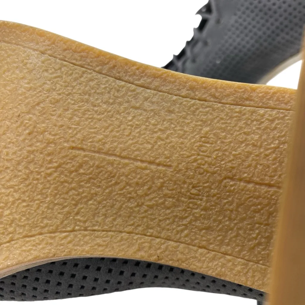 Dolce Vita More Gray Perforated Suede Leather Heeled Sandals Peep Toe Lace Up Size 9 - Image 10