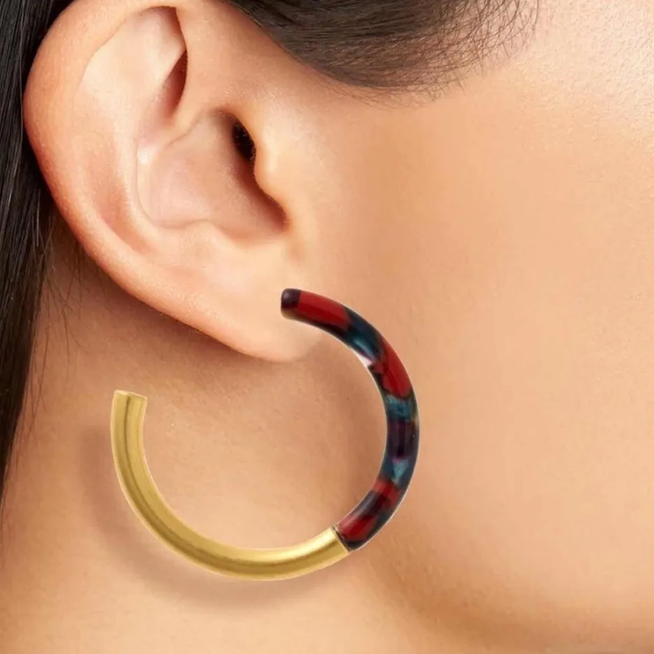 Madewell Half Acetate Hoop Earrings - Image 2