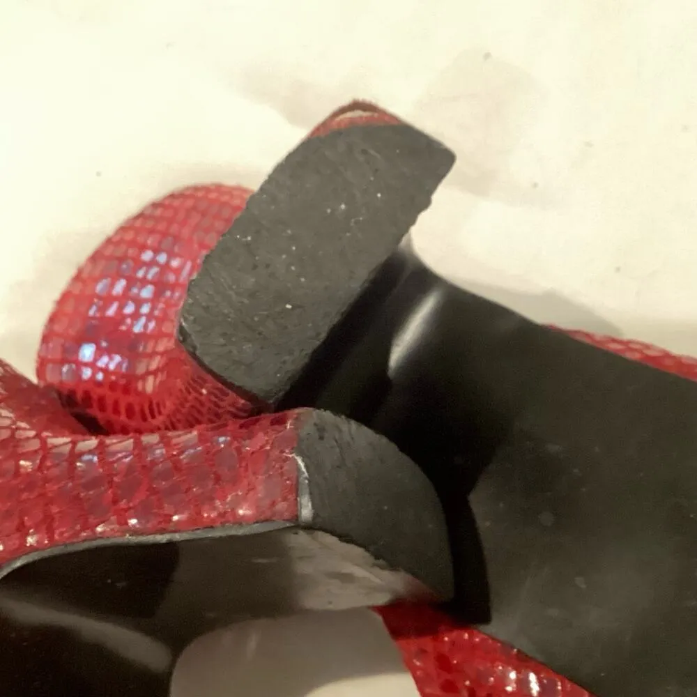 Vintage Glacee Pink Snakeskin Mules Size 7.5 - Image 7