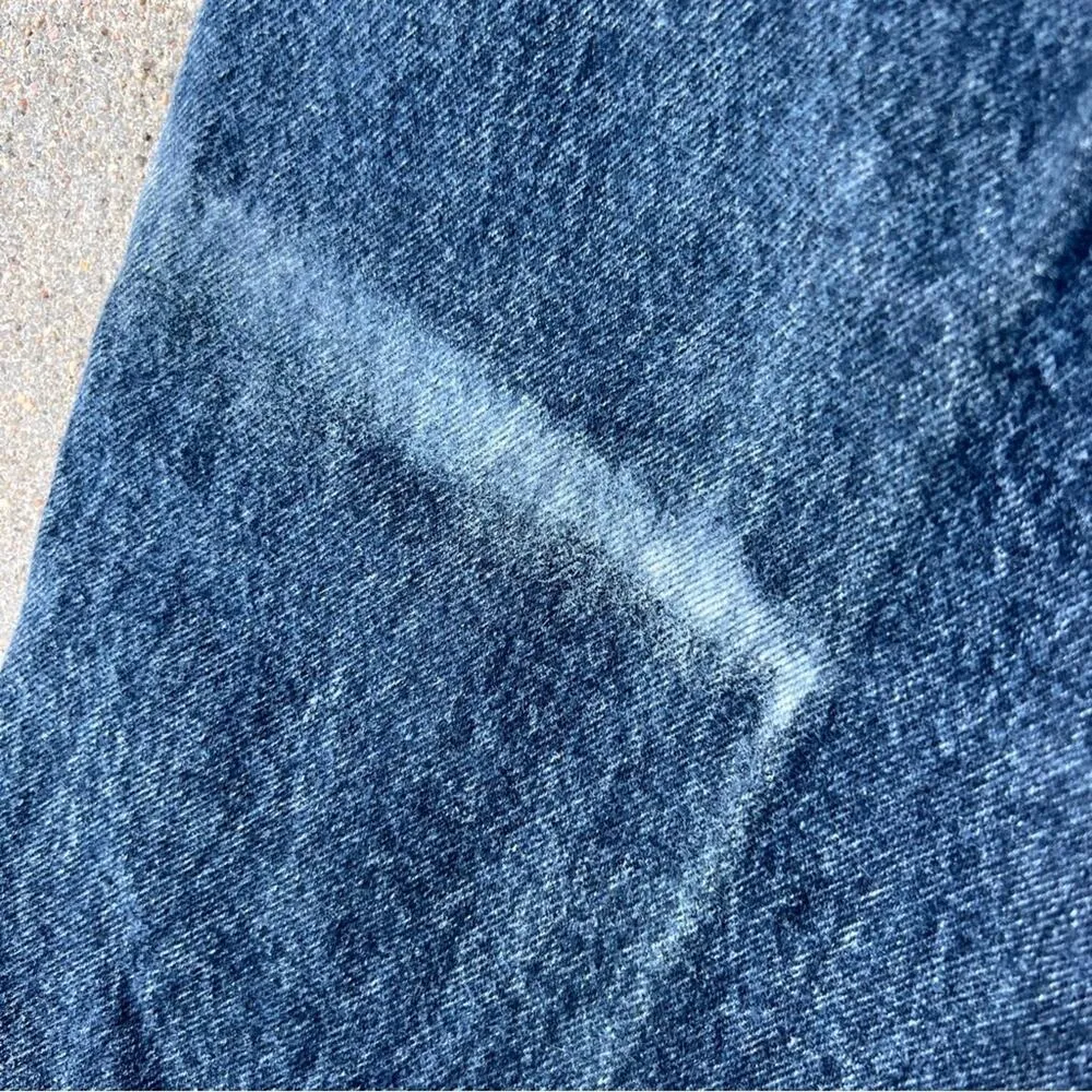 80s All American Girls by JOUJOU high rise dark wash distressed frayed jeans Blue Size 24 - Image 4