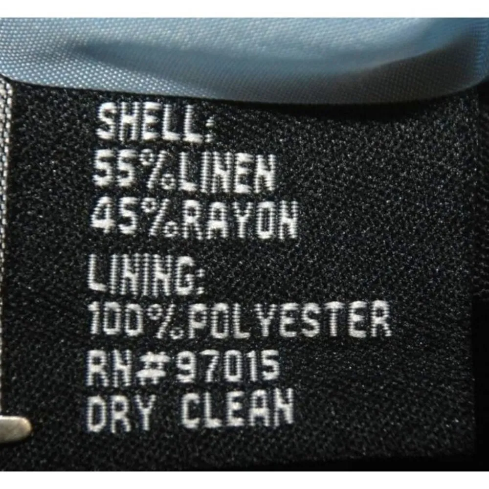 Signature by Larry Levine Ladies Black Linen Blend Jacket Size 8 Button Up - Image 8