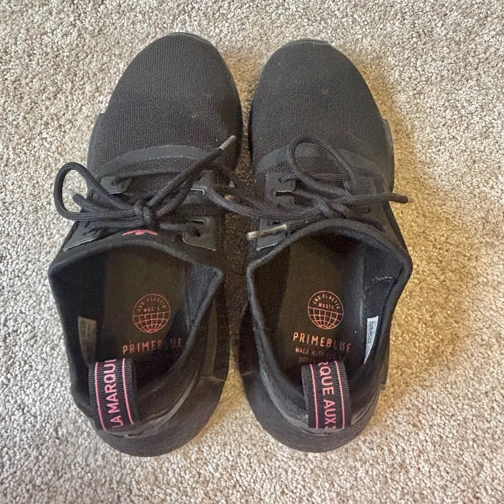 Adidas Women’s Black and Pink NMD 1 Sneakers. Size 5.5 - Image 6