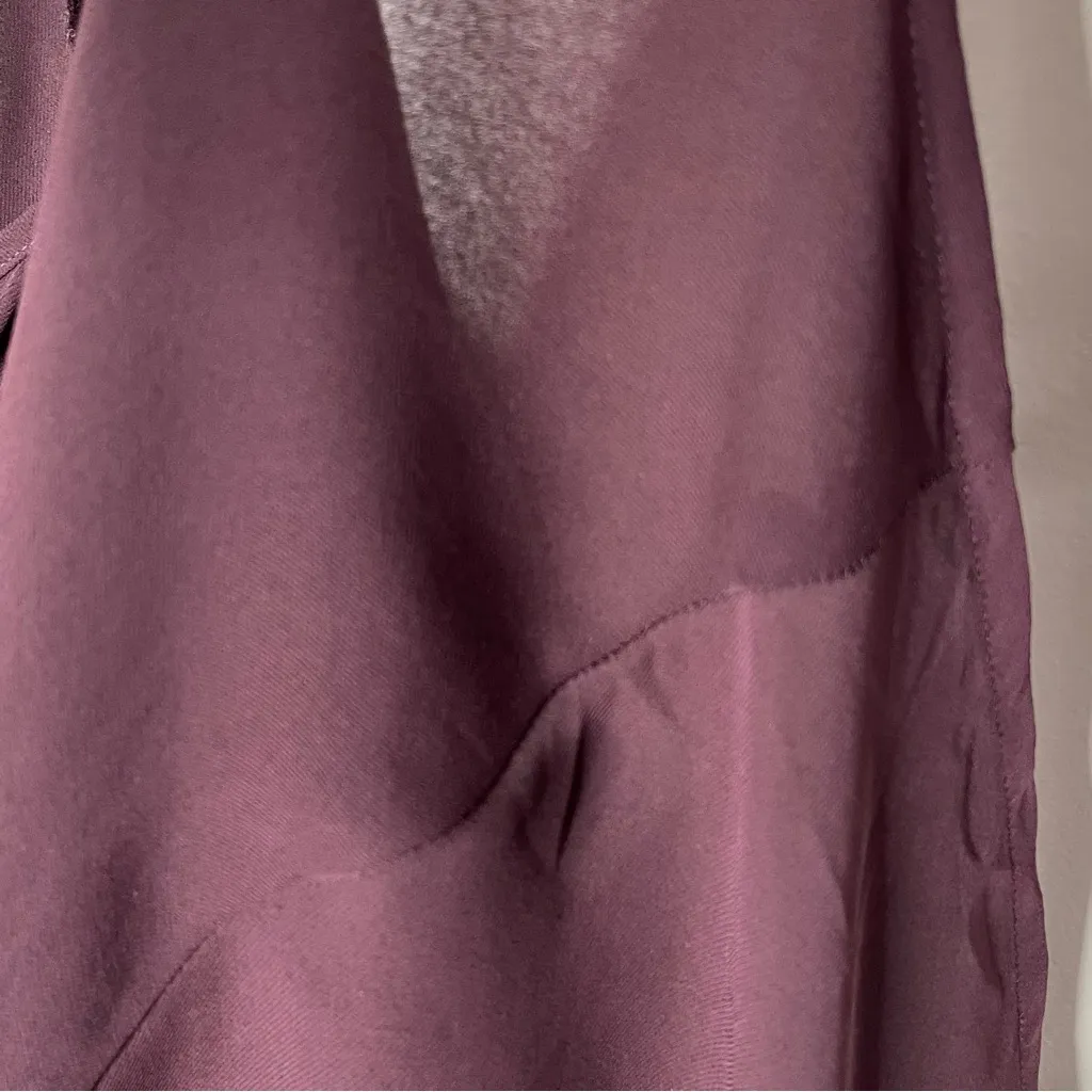 Lands' End Georgette Knee Length Chemise V Neck Slip Dress (Plum) - 8 - Image 5