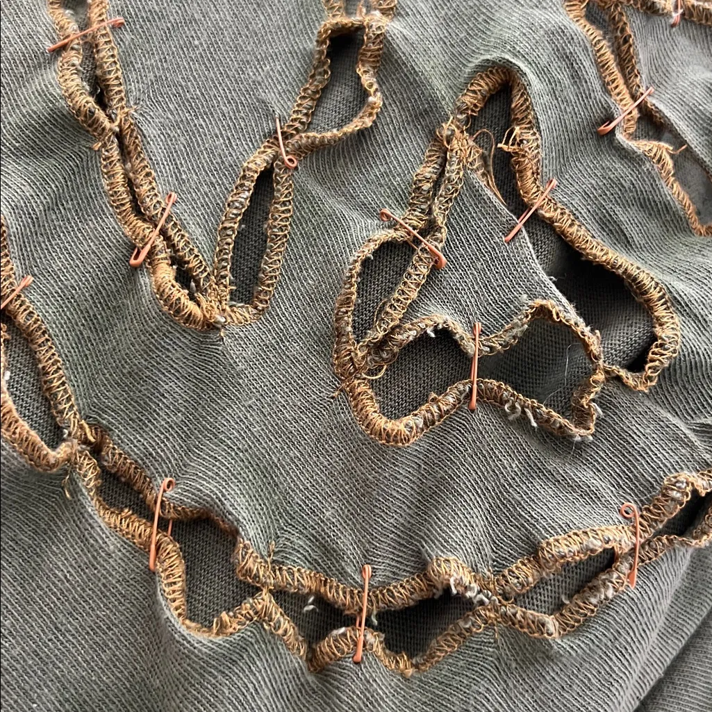 Jaded Gypsy Out Of Touch Green Distressed Tee Size M - Image 4