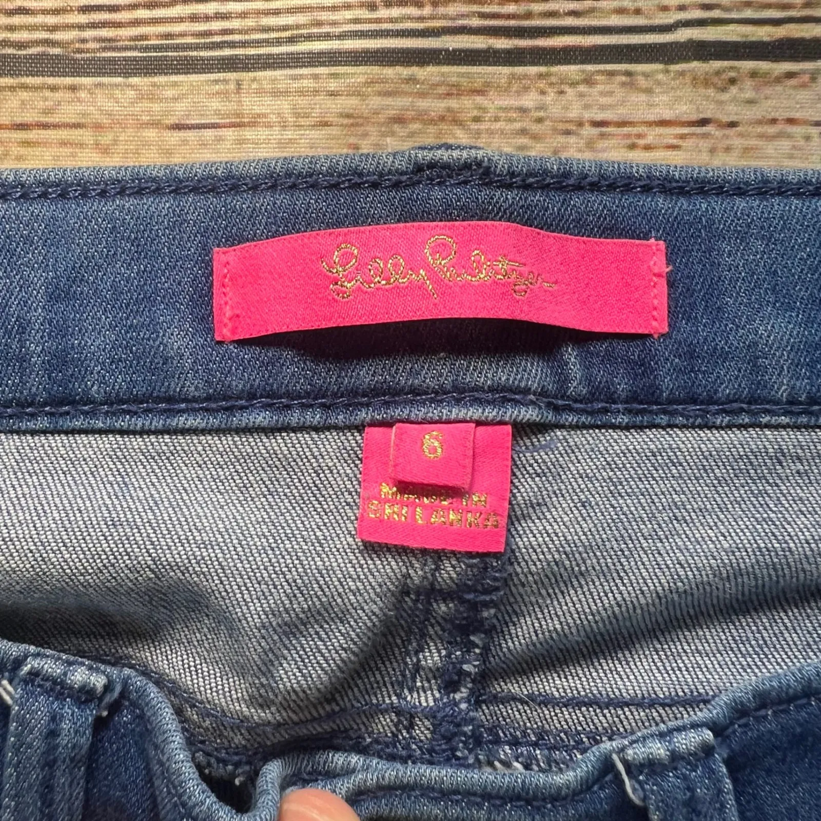 Lilly‎ Pulitzer Women's Denim Braided Trim Jeans Size 6 Low Rise Straight Leg - Image 4