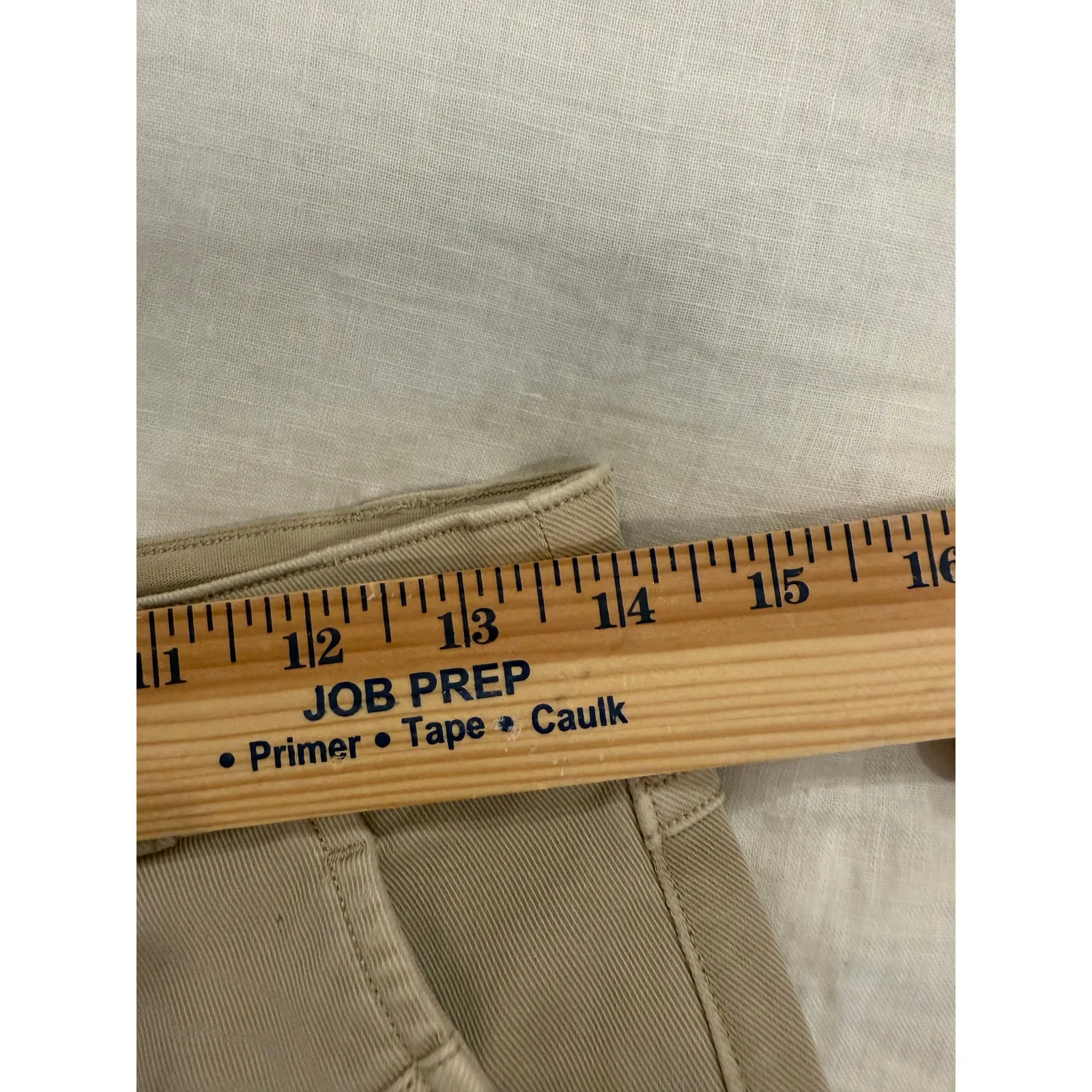 Spanx Mid Rise Stretch Twill Crop Wide Leg Pants Beige Women's Size Medium - Image 11