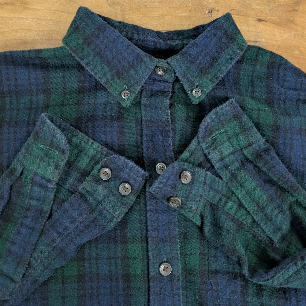 Ladies' LL Bean Black Watch Tartan Flannel Shirt Small - Image 3
