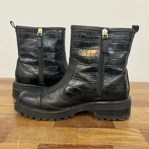 Malone Souliers Womens Boots 36 Black Leather Crock Chelsea Ankle Platform Cap - Image 7