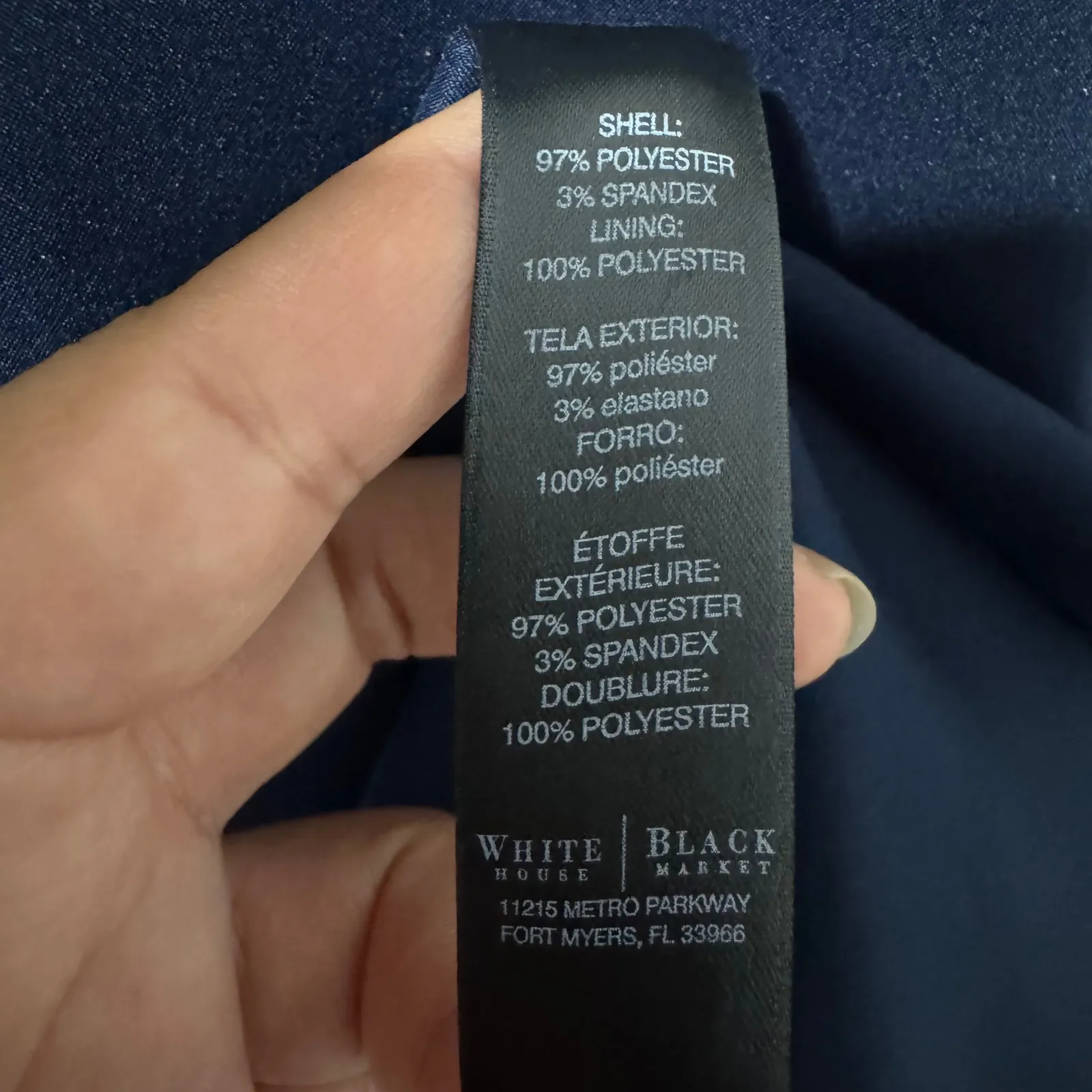 White House Black Market Women Navy Blue Sleeveless Open Tuxedo Lined Vest Sz 12 - Image 11