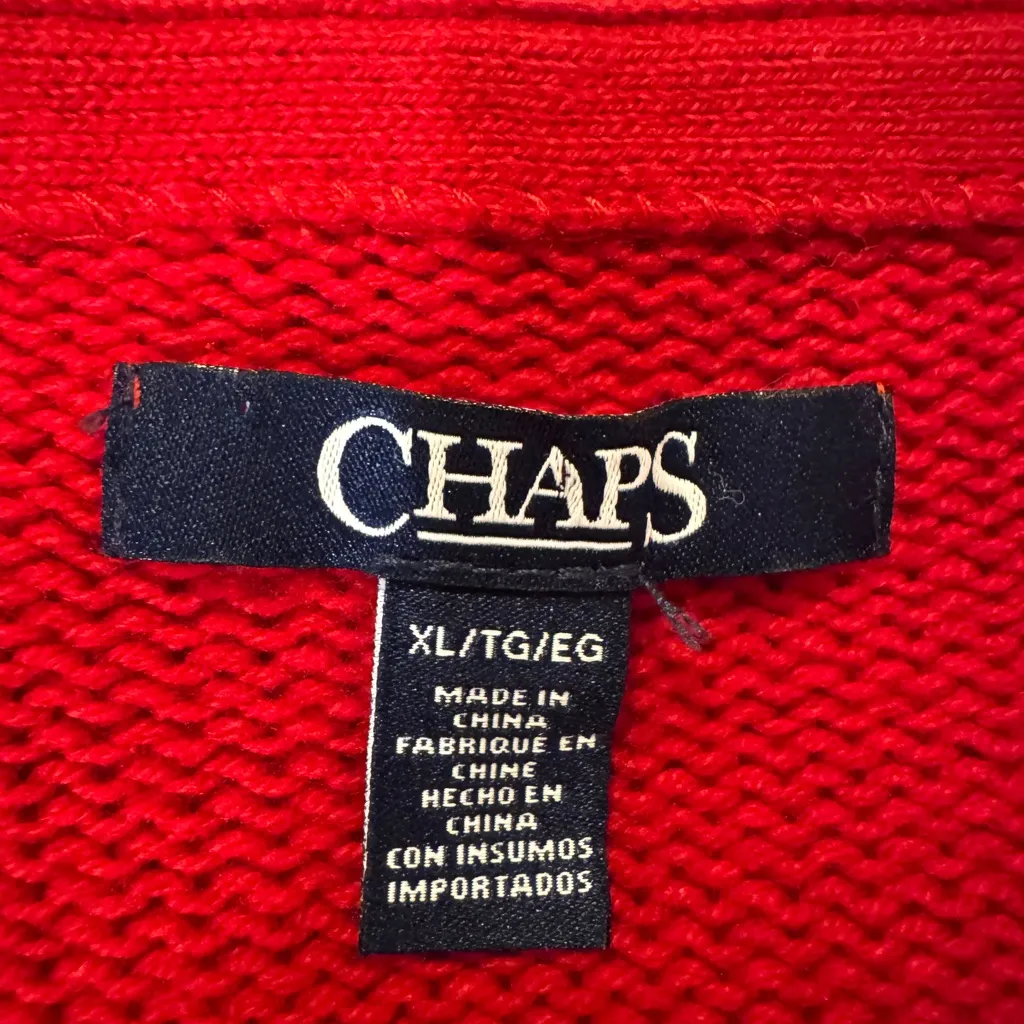Chaps Red Cable Knit Women's Sweater - Image 3