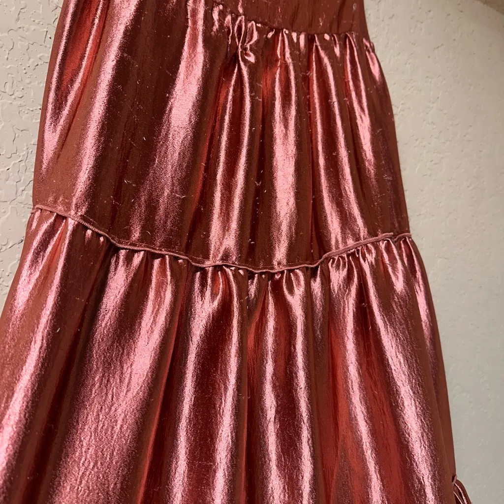 Free People Moonbeam tired metallic maxi skirt - Image 5