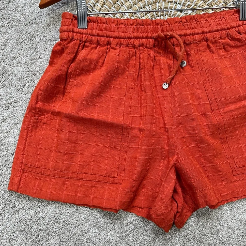 NWT The Normal Brand Women’s Freshwater Paperbag Shorts in Oasis Cayenne Size M Orange Size M - Image 4