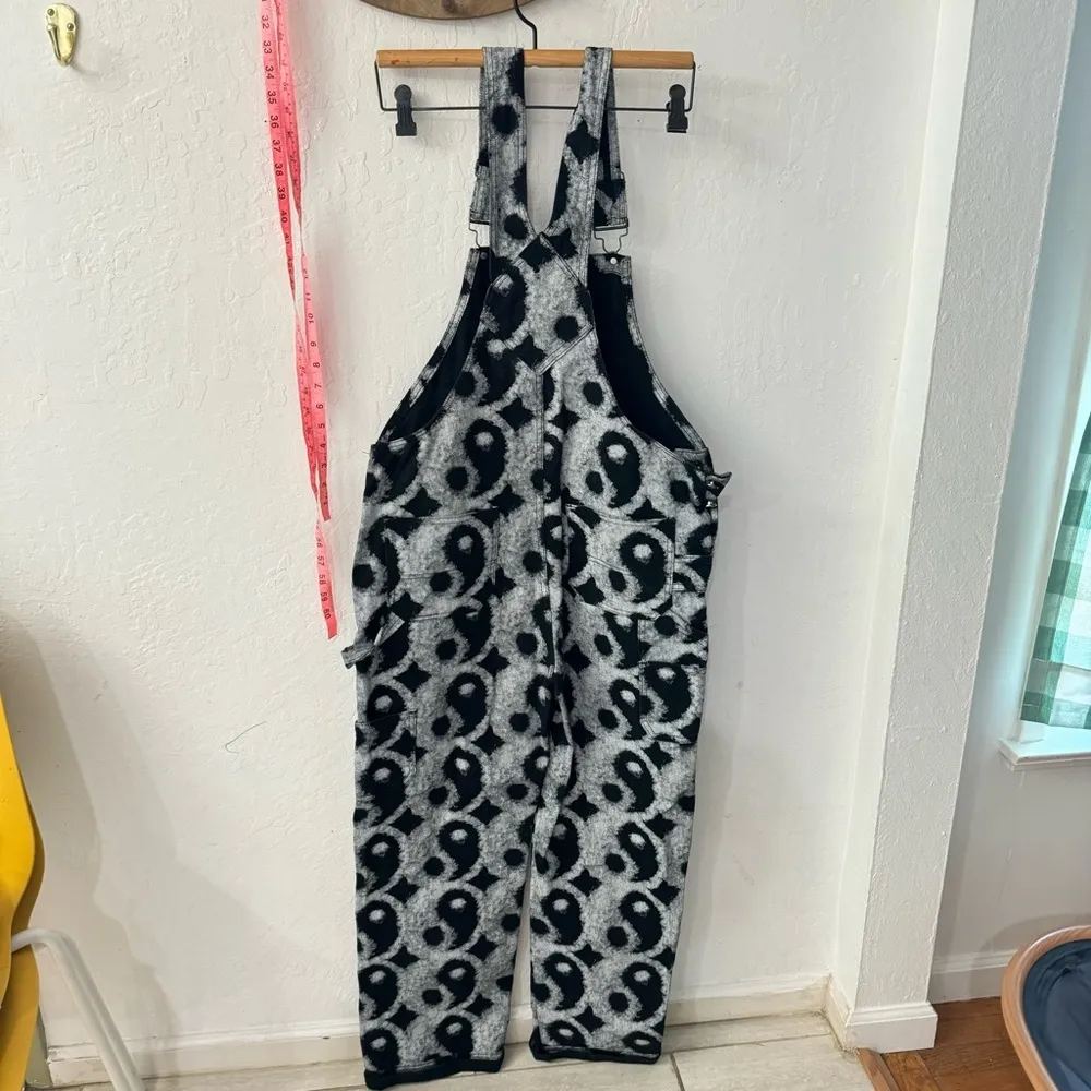 Dolls kill Petals and Peacocks In the Clouds Ying Yang Overalls Medium Gray - Image 9