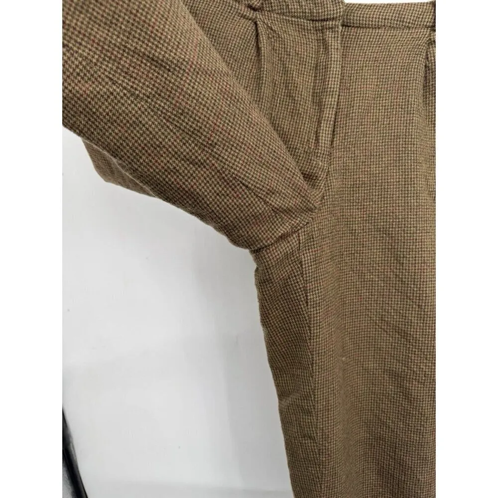 Talbots 100% Wool‎ Houndstooth Pant Women 10 Brown Vintage Cropped Academia - Image 7