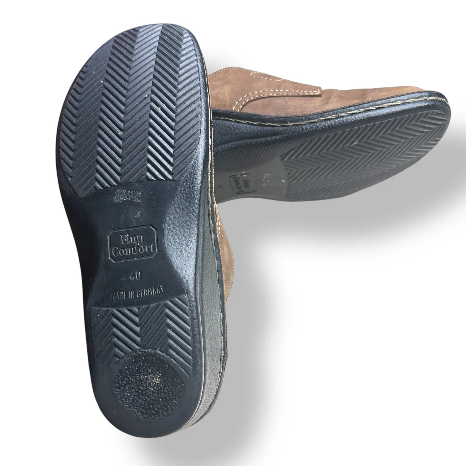 Finn Comfort Santa Fe Womens Clogs EU 40 US 9 Brown Leather Slip On Germany - Image 9