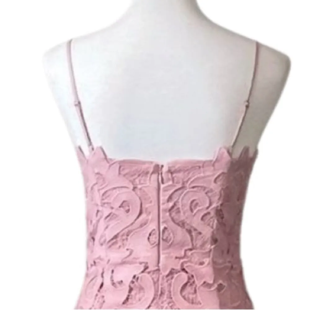 Bardot New Cocktail Party Dress Bodycon Wiggle Blush Pink Lace Women’s Size 6 - Image 8