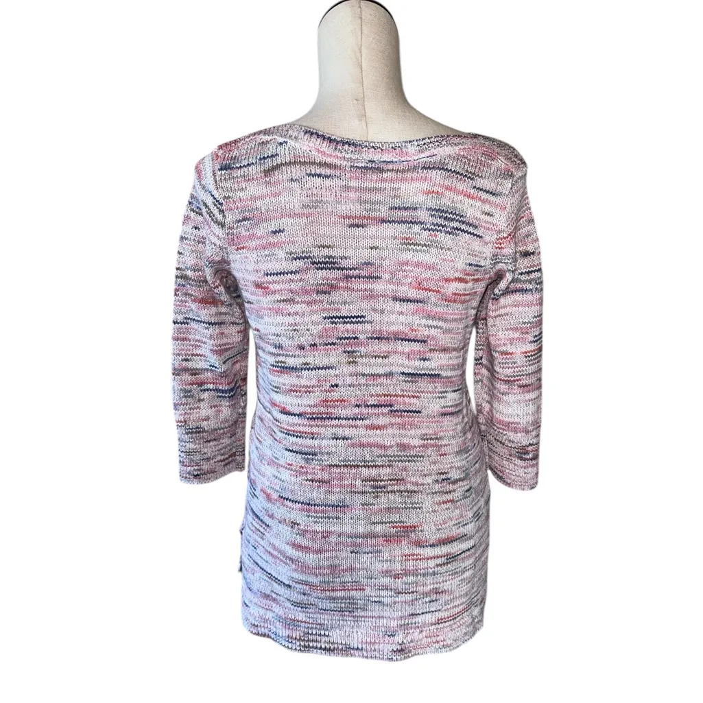 NWOT Jill Boat Neck k Intarsia Striped Tunic Sweater Top Tan Size XS - Image 8